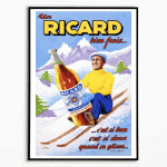 Affiche vintage Ricard, boisson rafraîchissante et emblématique.