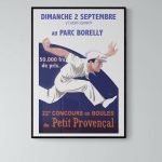 Affiche vintage pour concours de boules au Parc Borely.