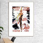 Affiche vintage du Moulin Rouge avec danseuse iconique.