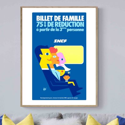 Affiche Sncf Train Billet Famille