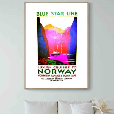 Affiche Norvège Norway Norge Luxury Cruises