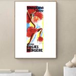 Affiche Dalida vintage, style rétro avec couleurs vives, idéale pour décoration murale.