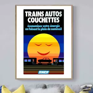 Affiche Sncf Train Auto Couchettes