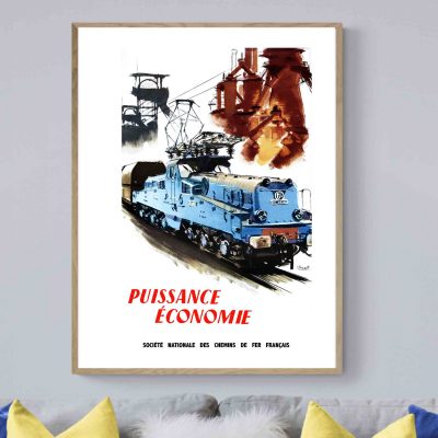 Affiche Sncf Train Puissance Economie