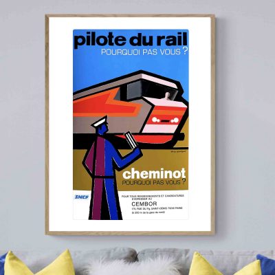 Affiche Sncf Train Pilote du Rail