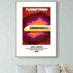 Affiche vintage de train Turbotrain SNCF, style rétro, Lyon à Nantes.