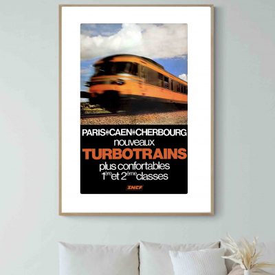 Affiche Sncf Train Turbotrain Paris Cherbourg