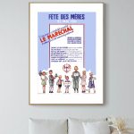 Affiche vintage fête des Mères 1941, illustration rétro pour célébrer la fête des Mères.
