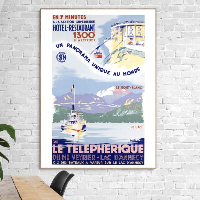 Affiche  Telepherique Annecy Mont Veyrier