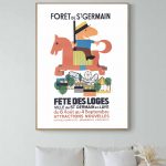 Affiche vintage pour la Fête des Loges à L'Hay les Roses, avec attractions et animations estivales.