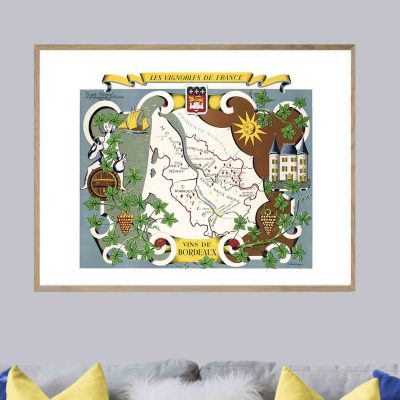 Affiche Vin Vignoble Bordeaux