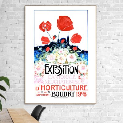 Affiche Suisse Boudry Horticulture 1908