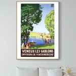 Affiche vintage de Rambouillet, mettant en valeur la région et ses paysages emblématiques.
