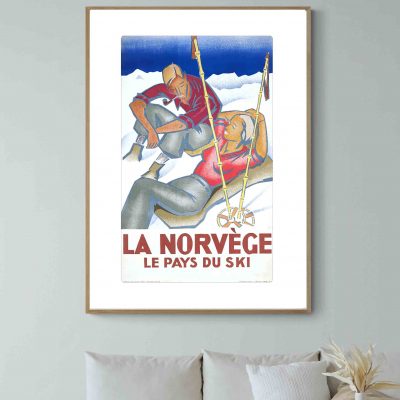 Affiche Norvège Norway Norge Pays du Ski