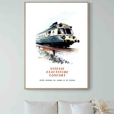 Affiche Sncf Train Vitesse Exactitude Confort 2
