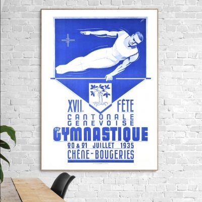 Affiche Suisse Chene Bougeries 1935 Gymnastique