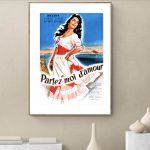 Affiche vintage Dalida, célèbre chanteuse française, pour décoration murale rétro et artistique.