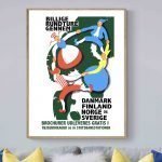 Affiche vintage représentant la région de Swegen Warmland en Suède, avec un style rétro coloré.