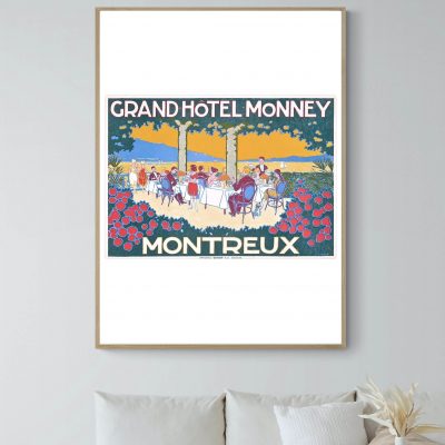 Affiche Suisse Montreux Grand Hotel Monney