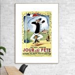 Affiche vintage du Moulin Rouge avec danseuse en costume coloré.