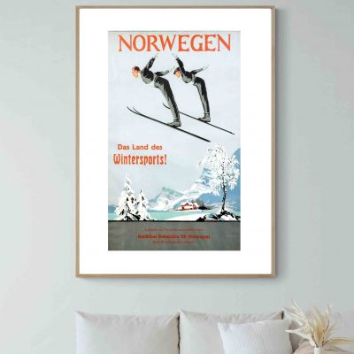 Affiche Norvège Norway Norge Norwegen Saut Ski