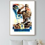 Affiche vintage du Général de Gaulle en style rétro.