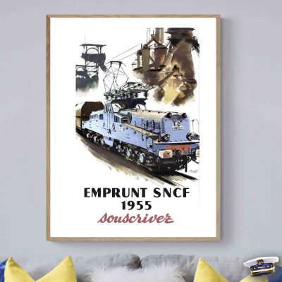 Affiche Sncf Train Emprunt 1955