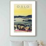 Affiche vintage de la Gendarmerie en Norvège, style rétro, décoration murale unique.