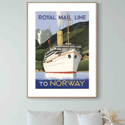 Affiche Norvège Norway Norge Royal Mail Line