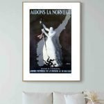 Affiche vintage de la Norvège, 1940.