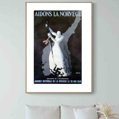 Affiche Norvège Norway Norge Aidons la Norvège