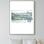 Affiche vintage de Engelberg, Bern, Suisse, avec vue panoramique et éléments emblématiques.