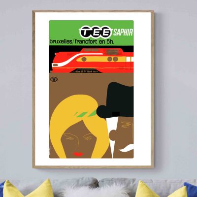 Affiche Sncf TEE Bruxelles Francfort
