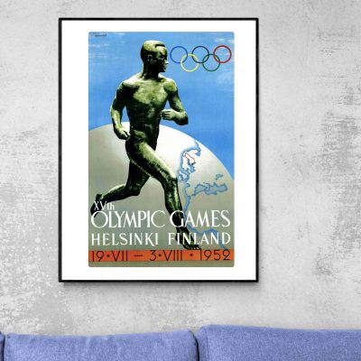 Affiche Finlande Helsinki Jeux Olympiques 1952