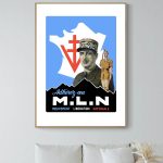 Affiche vintage de la Résistance française avec un héros en uniforme et symbole national.