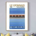 Affiche vintage SNCF avec train et message Bon Voyage pour décoration rétro.