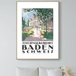 Affiche vintage représentant Engelberg, Suisse, avec vue sur le monastère et la nature environnante.