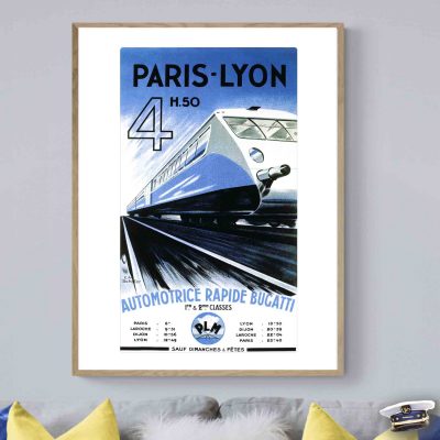 Affiche Sncf Paris Lyon Bugati