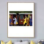 Balade en train vintage SNCF avec voyageurs et valises.