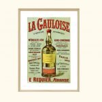 Affiche vintage pour la liqueur La Gauloise, mettant en avant ses prix et distinctions. Parfaite pou.