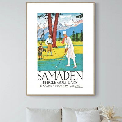 Affiche Suisse Samaden Golf