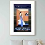 Affiche vintage du Venice Simplon Orient-Express, train de luxe entre Londres, Paris et Venise.