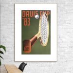 Affiche vintage Davis Cup 1983, style rétro, tennis, sport, décoration murale.