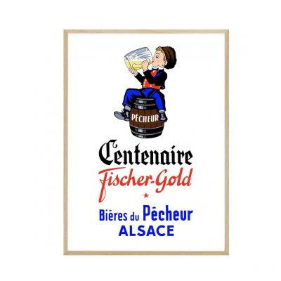 Affiche Biere Fischer Gold Pecheur