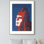 Affiche vintage avec message sur le socialisme et la liberté, illustrée d'une figure stylisée en rou.