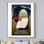 Affiche vintage du train Venice Simplon Express de la SNCF, illustrant un voyage nostalgique en trai.