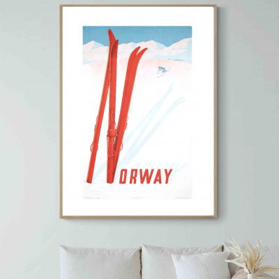 Affiche Norvège Norway Norge Ski 4