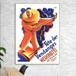 Affiche vintage suisse pour la fête des vendanges à Pontresina, avec un design coloré et rétro.