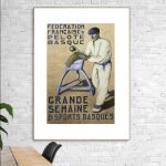Affiche vintage de la Fédération Française de Pelote Basque.