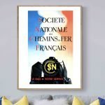 Affiche vintage SNCF pour le train Venice Simplon Express, illustrant le voyage en train de luxe à t.